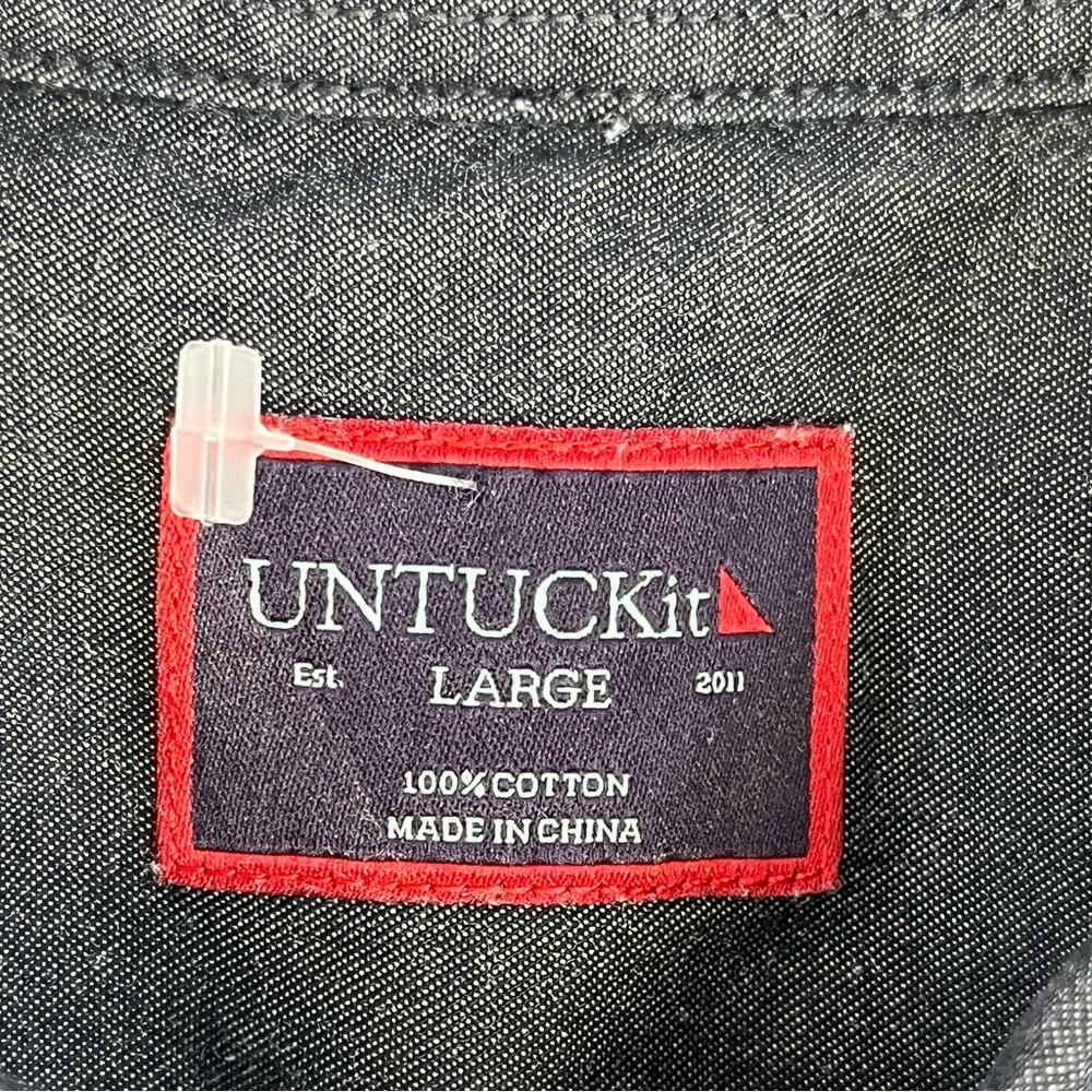 UNTUCKit Shirt Adult Large Gray Button Up Casablanca Business Casual Men - Picture 6 of 12